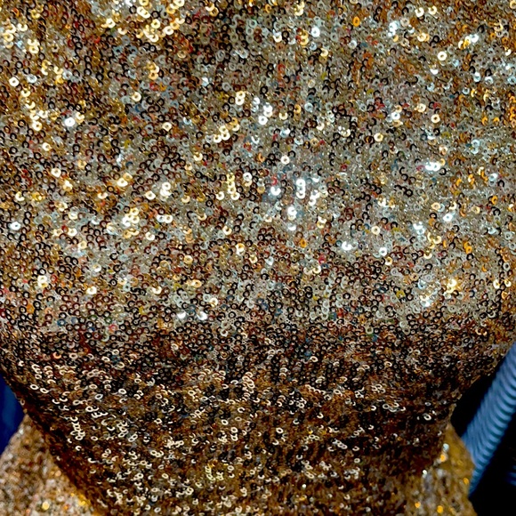 Bebe gold sequined peplum top - Picture 2 of 6